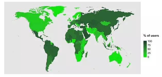 Ceci est la carte du monde basée sur les langues que nous étudions