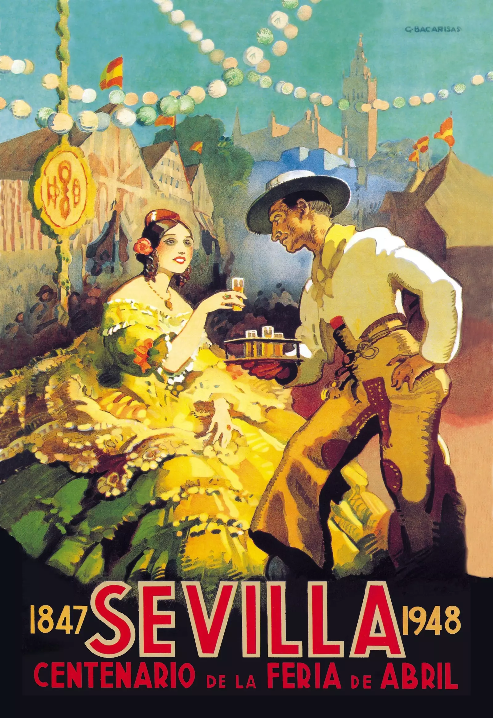 Plakat Sevilla aprillilaada sajandaks sünnipäevaks