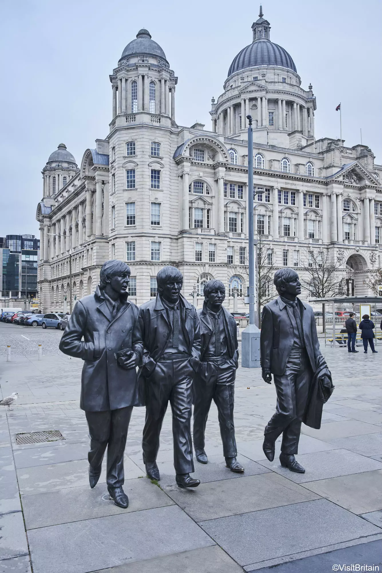 Socha Beatles v Liverpoolu ve Velké Británii