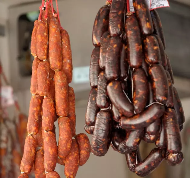 Chorizos och blodkorvar från Extremadura