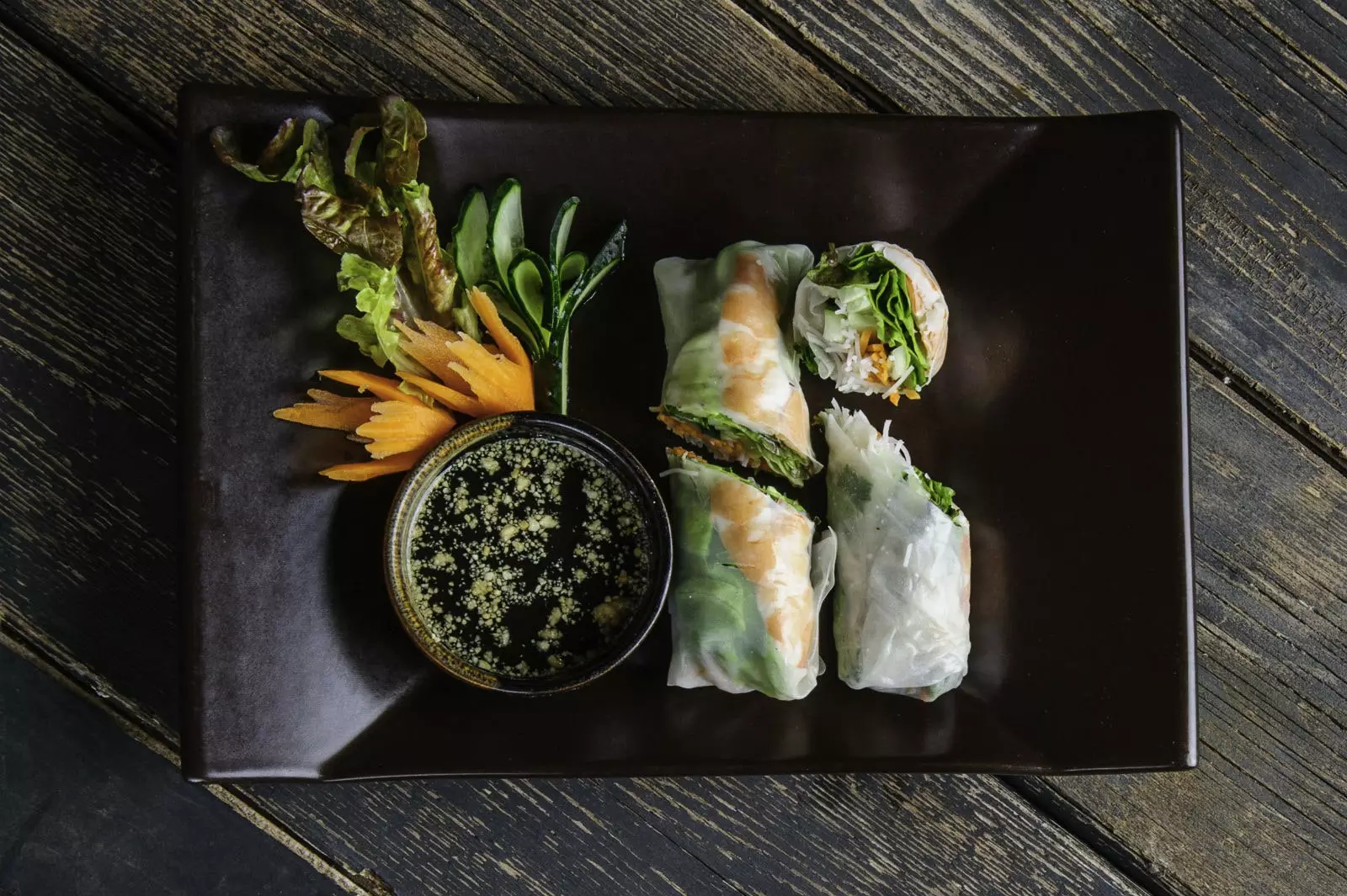 Cambodian mint rice noodle rolls.