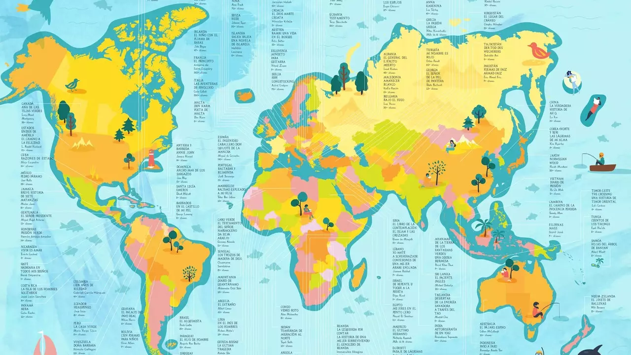 O mapa de livros traduzidos para mais idiomas em cada país