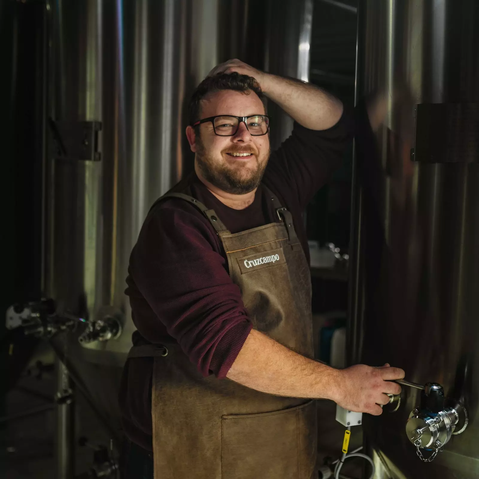 Jorge Varela mestre cervejeiro na microcervejaria Cruzcampo.