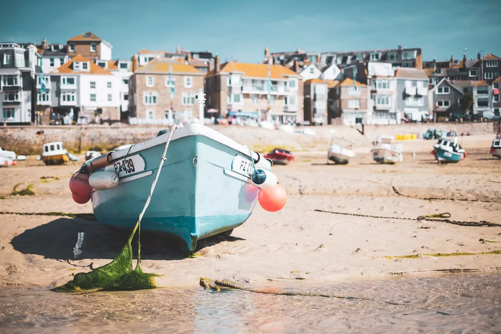 St. Ives kartpostal balıkçı köyü