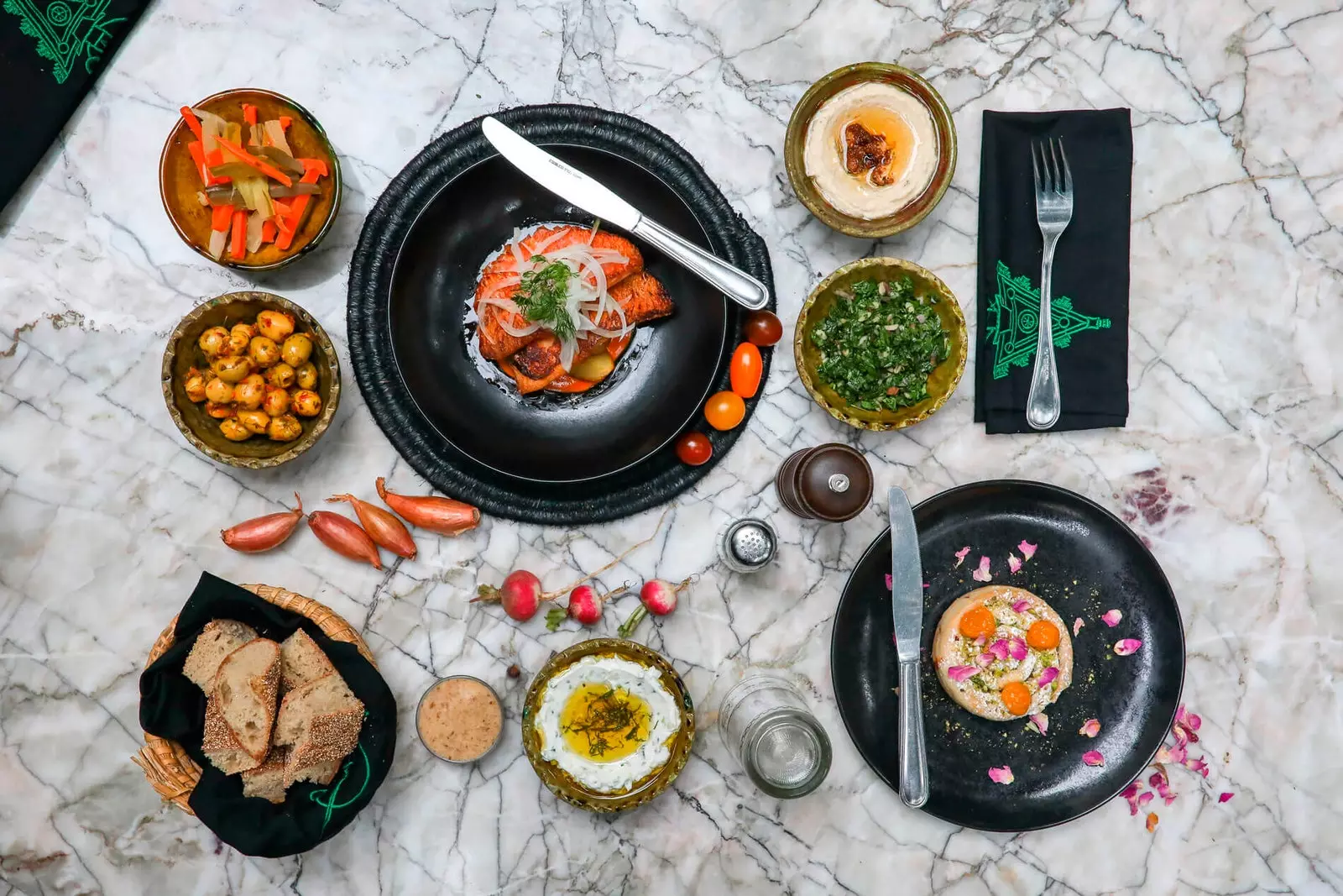 Hidangan makanan dari Le Jardin di Marrakech