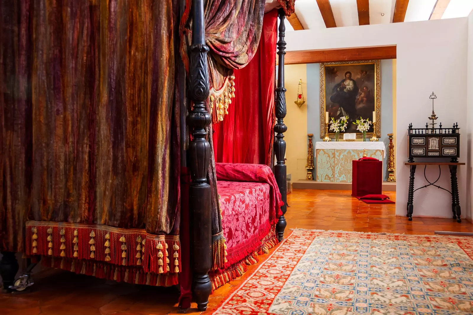 Interior of the castle of Mendoza in Manzanares el Real