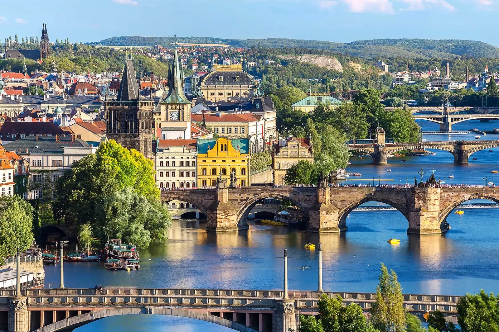 Luchtfoto van Praag, Tsjechië