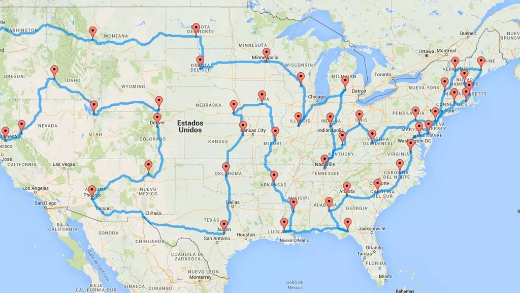 Dissenyen el mapa del road trip més eficient pels Estats Units