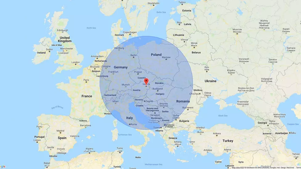 If you walk 800 kilometers from Vienna you can visit 30 different countries!