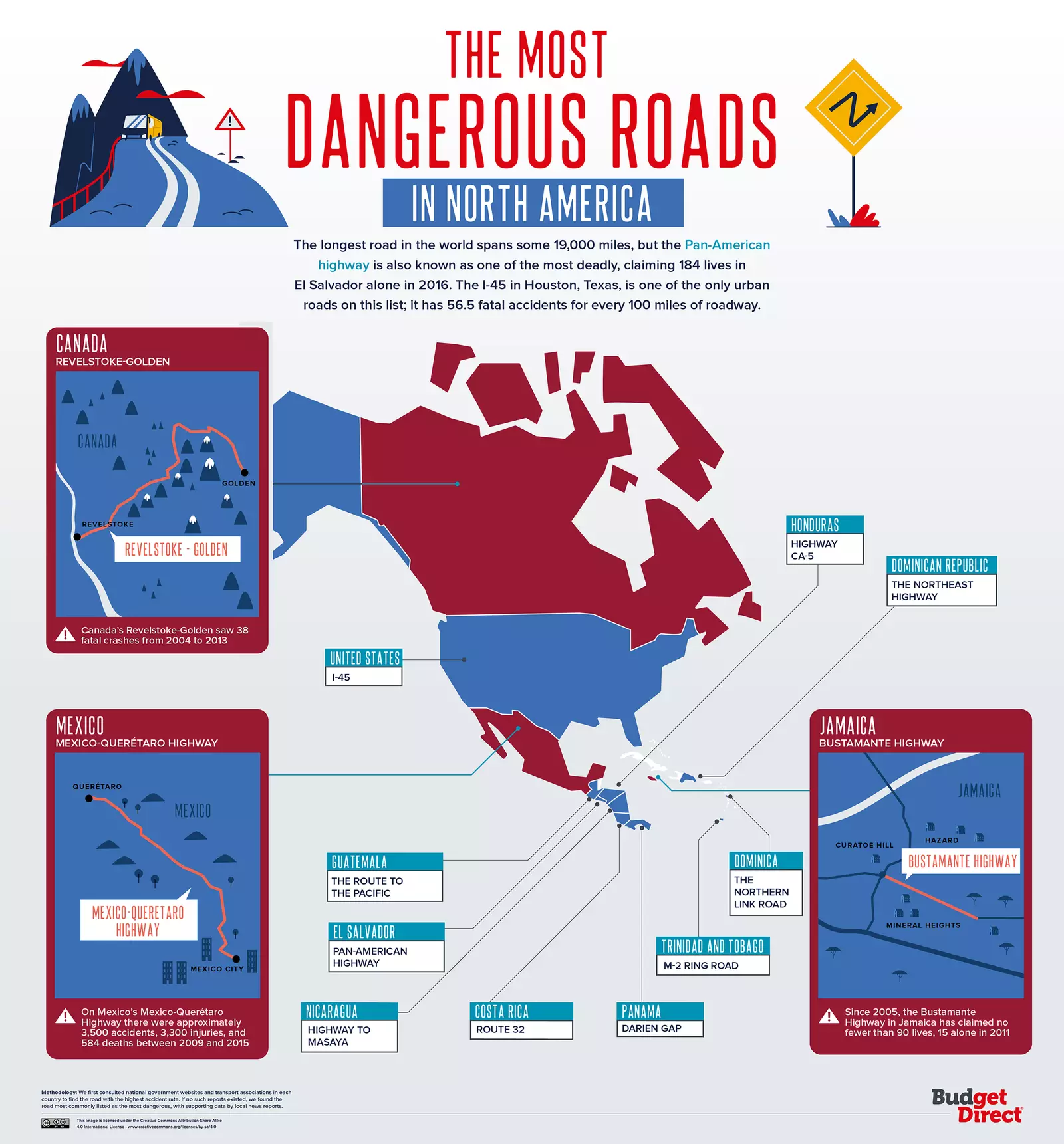 mappa stradale pericolosa noteamerica