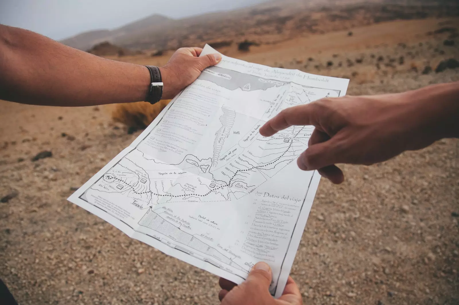 Lộ trình đi lên của Humboldt đến Pico del Teide