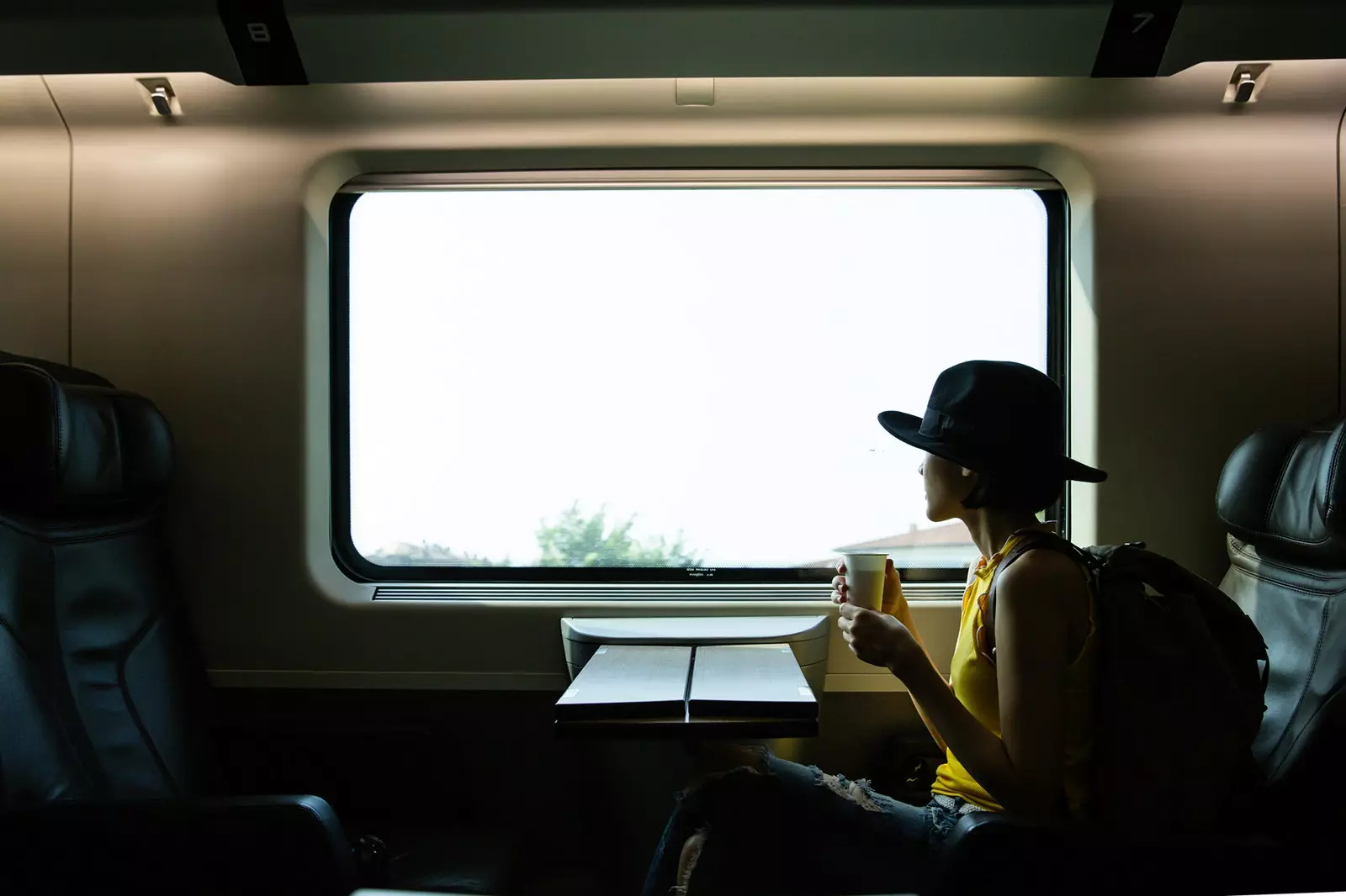 fille dans le train