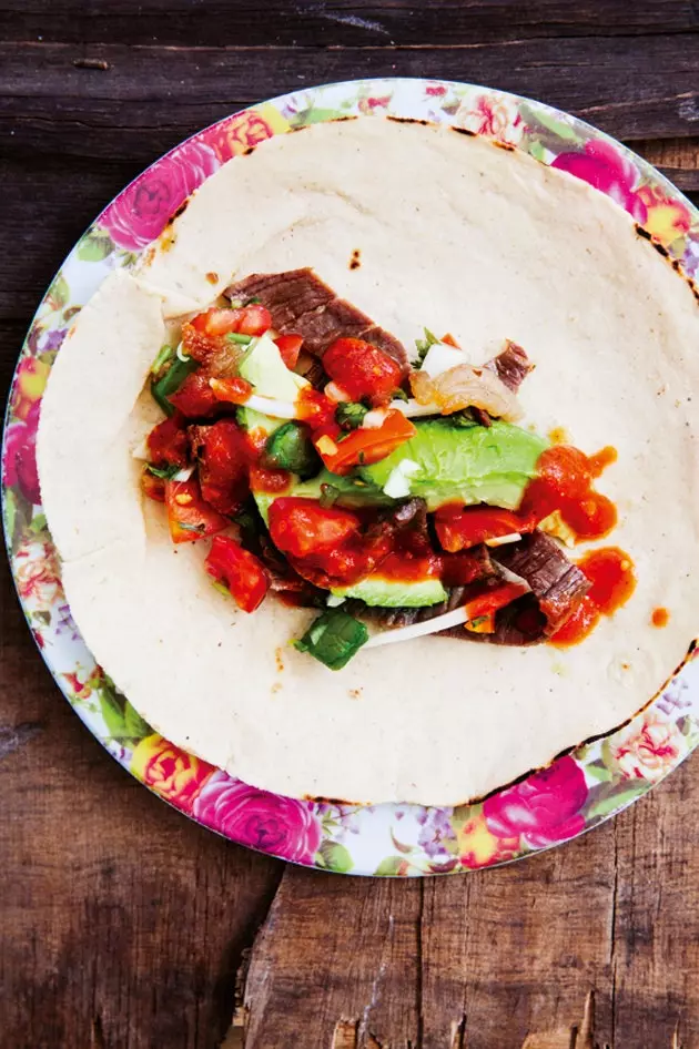 Cecina Taco på Atlixco Market