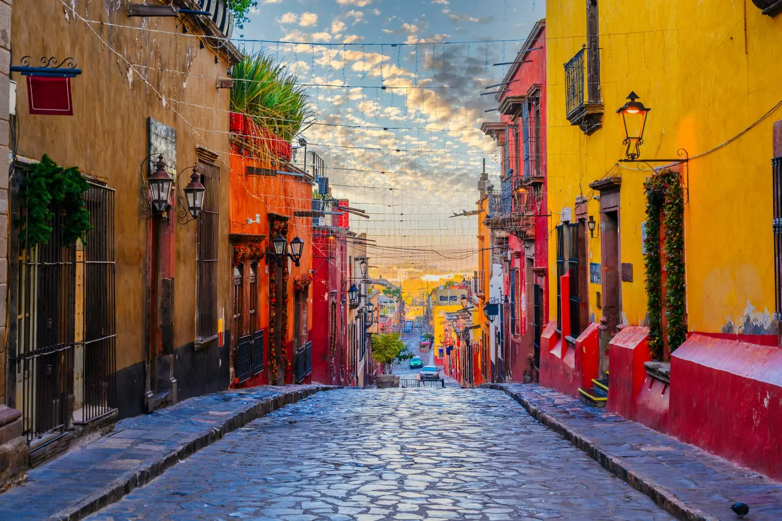 Colorful street in San Miguel de Allende.