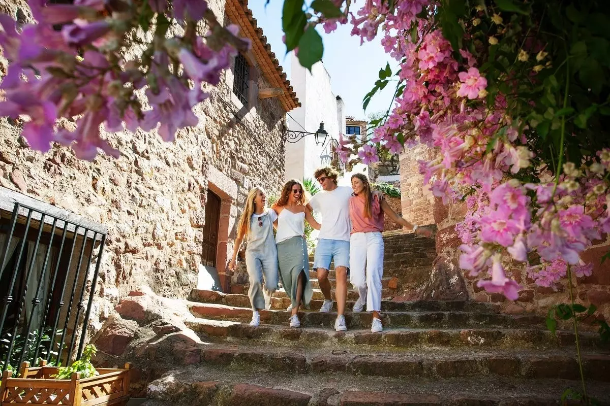 Kota tua Vilafams kota abad pertengahan di Plana de l'Arc di Castellón.