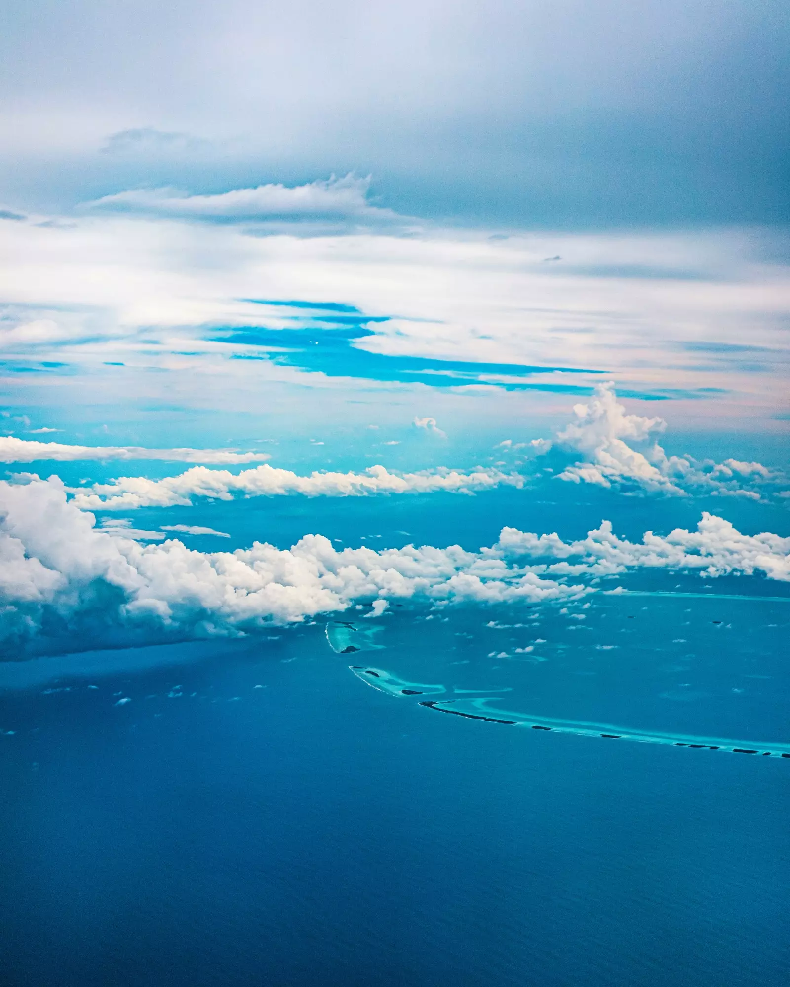 Aerial view of the Maldives.