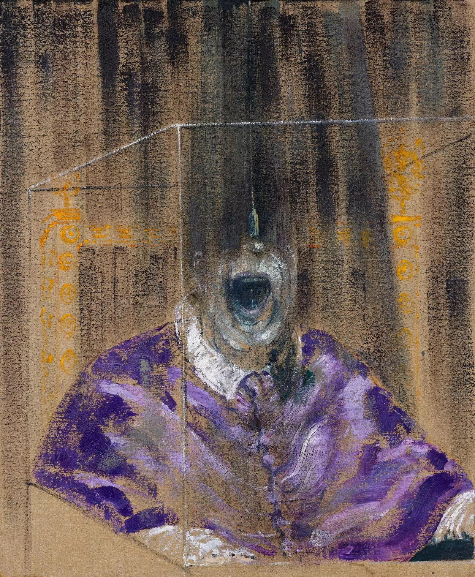 Francis Bacon Head VI 1949. Żejt fuq tila 91.4 x 76.2 ċm. Ġabra tal-Kunsill tal-Arti Southbank Centre Londra.