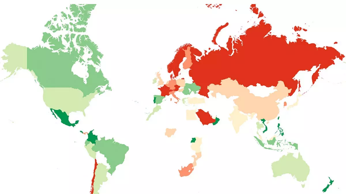 Ez a térkép a legjobb országokról, ahol barátokat lehet szerezni