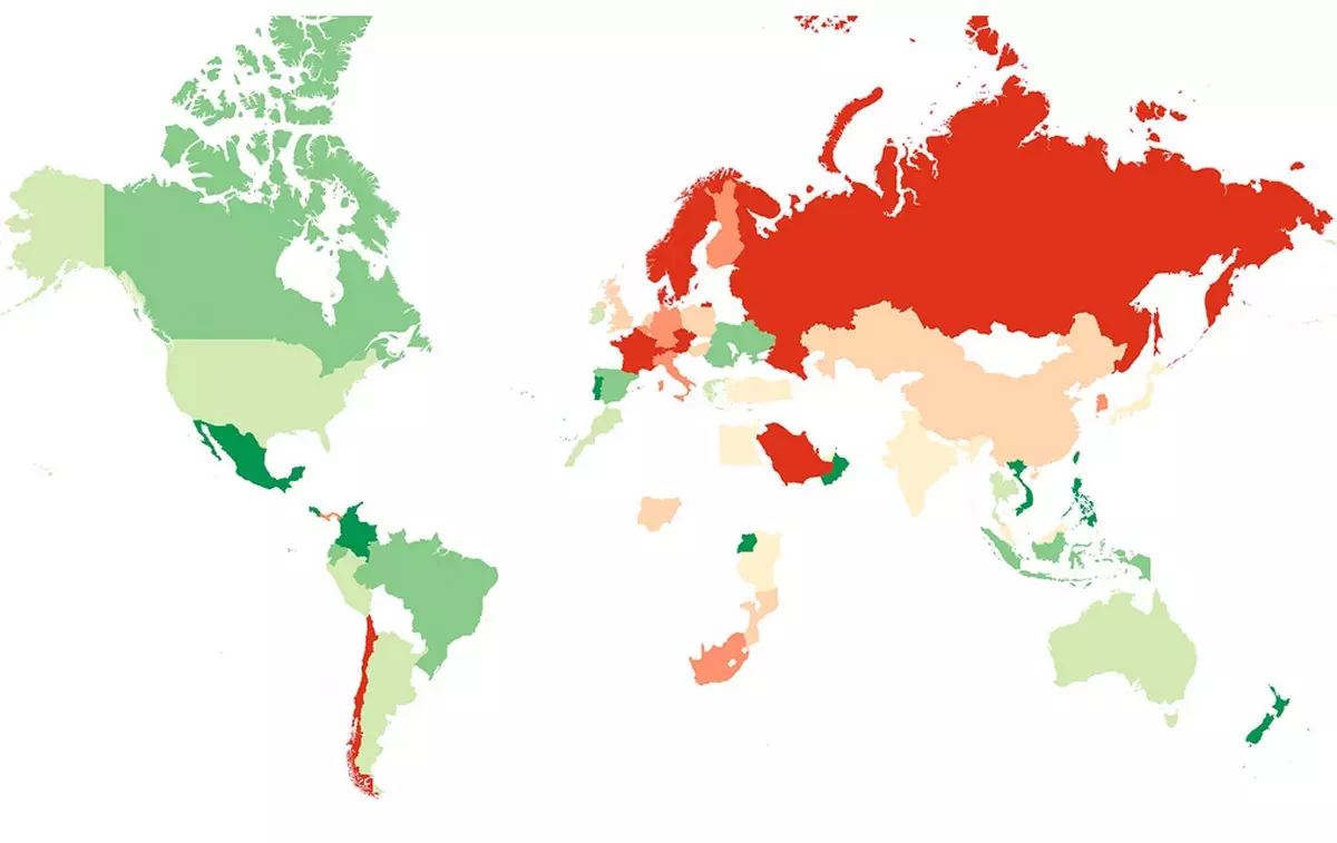 Toto je mapa zemí, kde je nejlepší se spřátelit