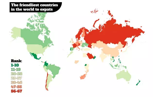 Dette er kartet over de beste landene for å få venner