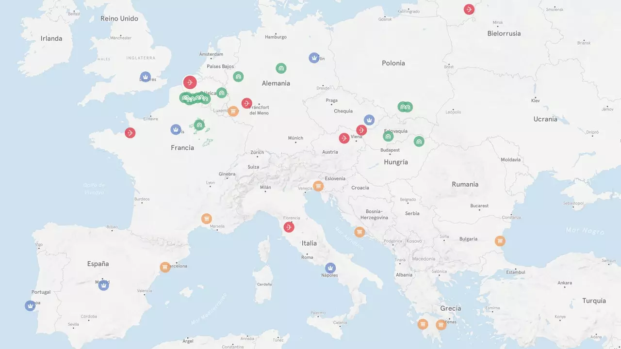 The interactive map with which to explore the World Heritage Sites in the European Union