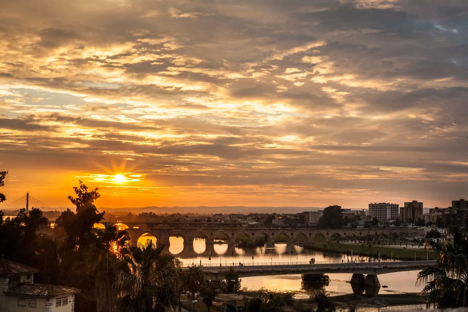 Solnedgång i Badajoz