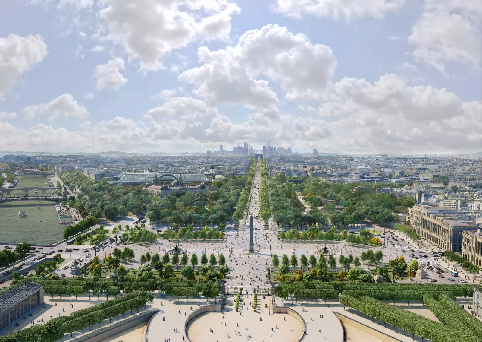 De Champs-Élysées zal vóór 2024 veel groener en beloopbaarder zijn.