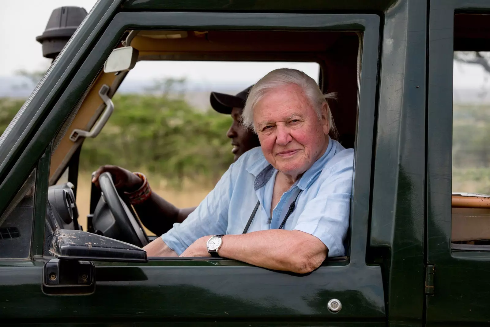 Sir David Attenborough im Masai Mara Game Reserve in Kenia