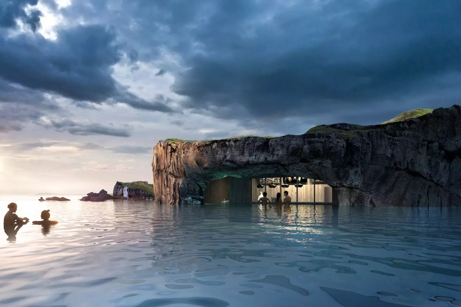 Die Lagune wird eine Bar haben, die vom Wasser aus zugänglich ist