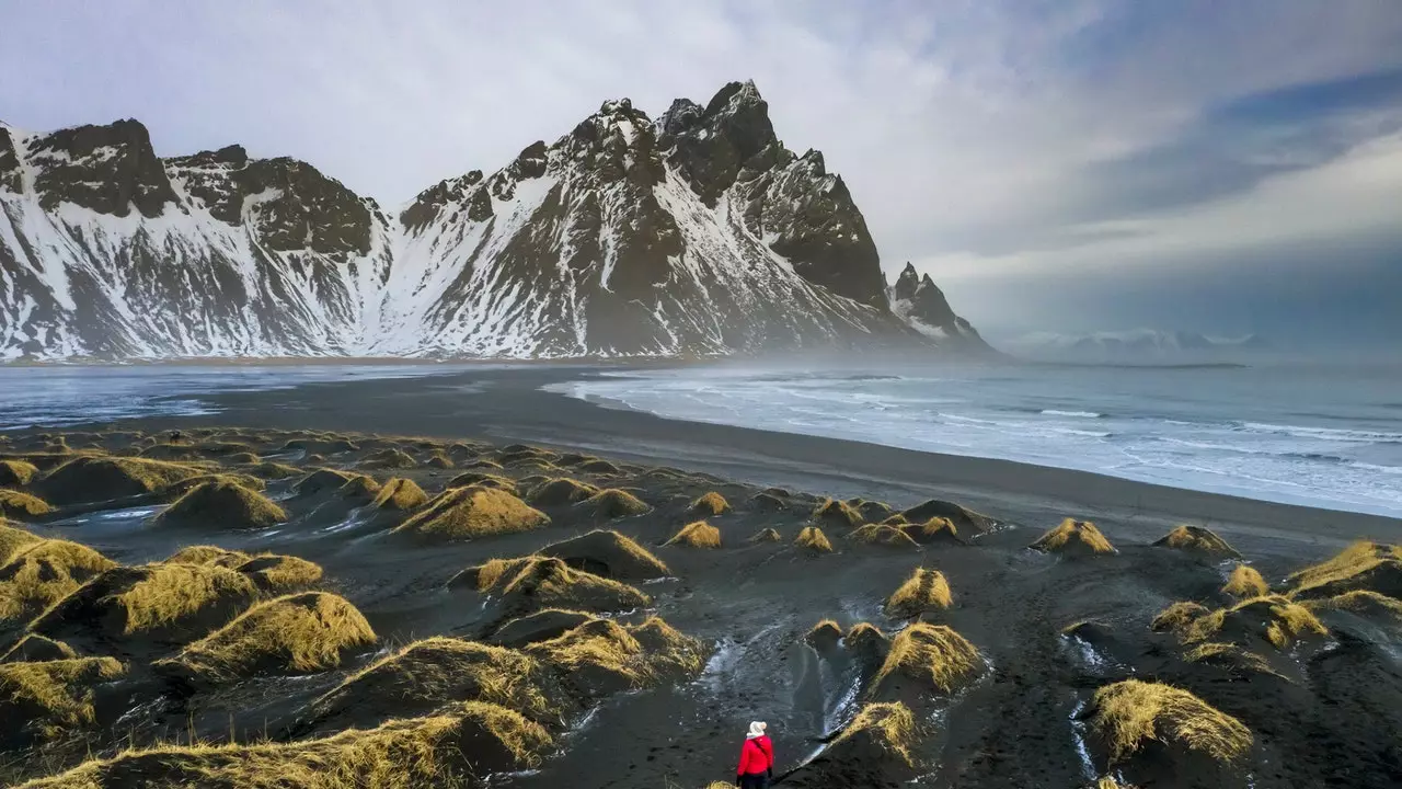 Stokksnes၊ ကမ္ဘာပေါ်ရှိ အကောင်းဆုံး တောရိုင်းကမ်းခြေတစ်လျှောက် လမ်းလျှောက်ပါ။