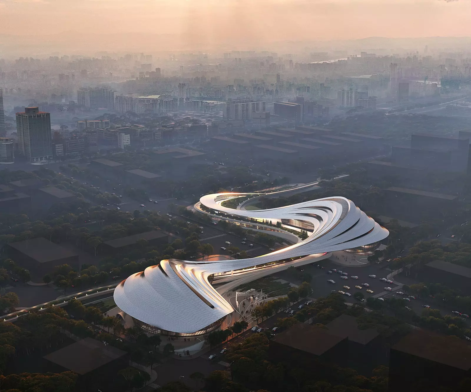 Zaha Hadid Architects Jinghe маданият жана искусство борбору