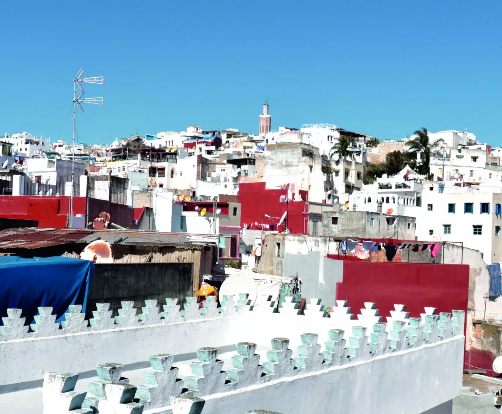 Tangier frá verönd Majid tískuverslunarinnar.