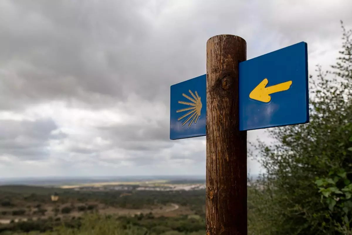 Signal op der Camino Nascente a Portugal