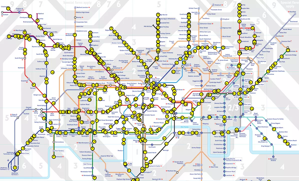 Mapa metra w Londynie