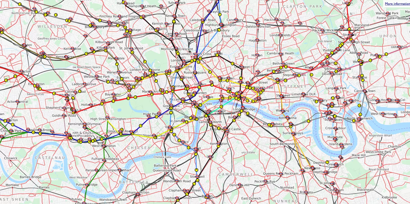 Mappa della metropolitana di Londra