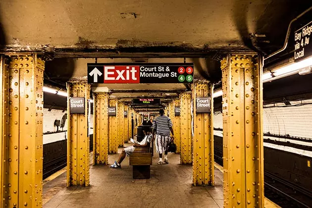 The interior of the New York subway