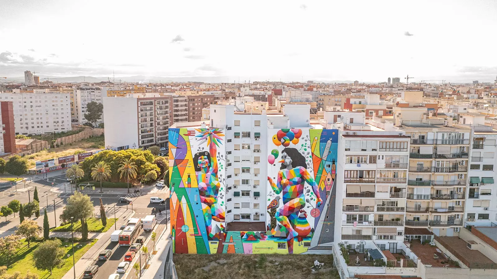 Okuda falfestmény Valenciában