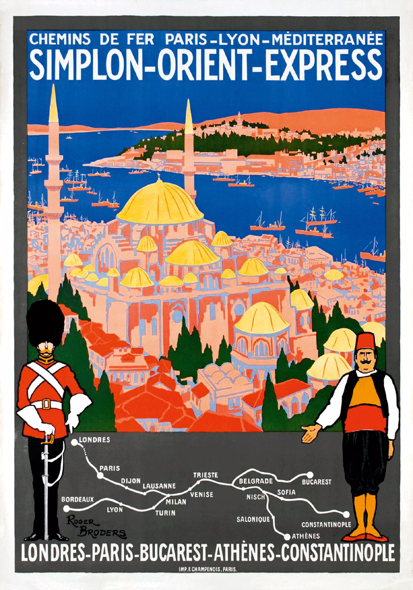 Vintage poster originalne rute Orient Expressa