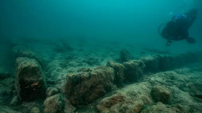 Archäologisches Gebiet Samabaj im See Atitln in Solol Guatemala.