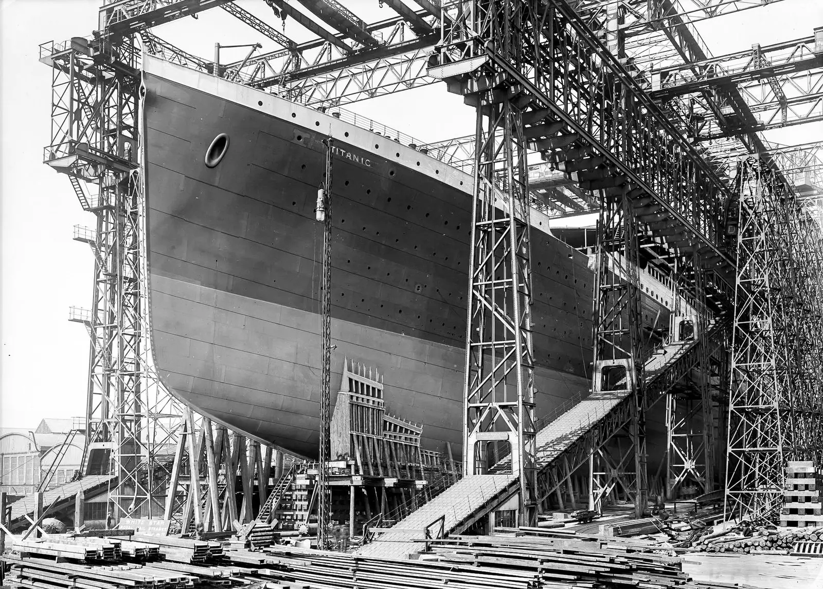 The colossal Titanic at the time of its construction