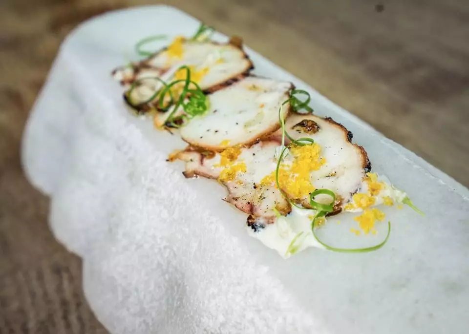 Bläckfisk carpaccio i Taúlla