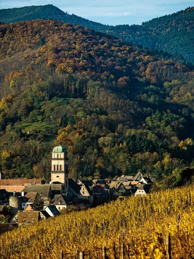 Pohled na Kaysersberg z Domaine Weinbach