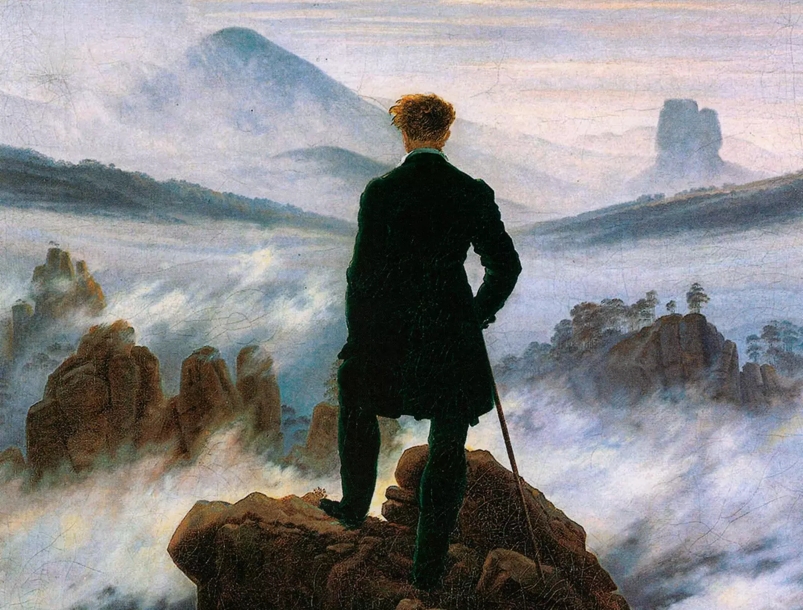 Rändur pilvemere kohal, autor Caspar David Friedrich