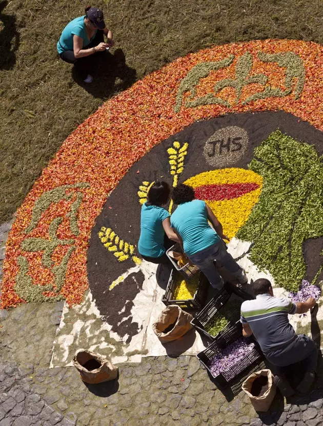 Stappen op kunstwerken in La Orotava