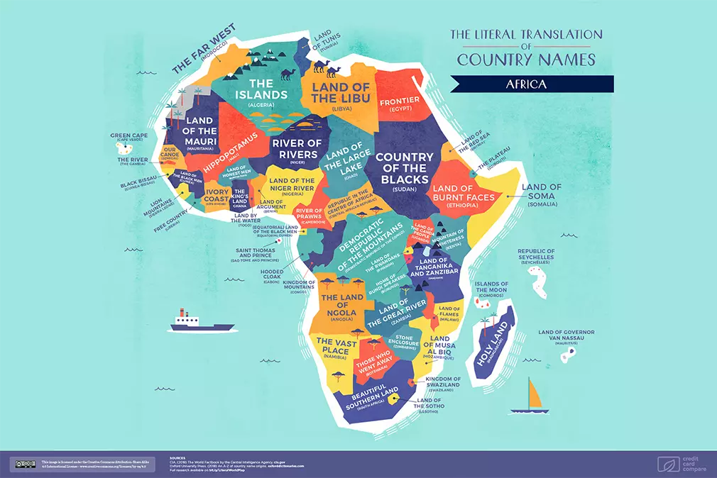 Mapa Àfrica significat noms