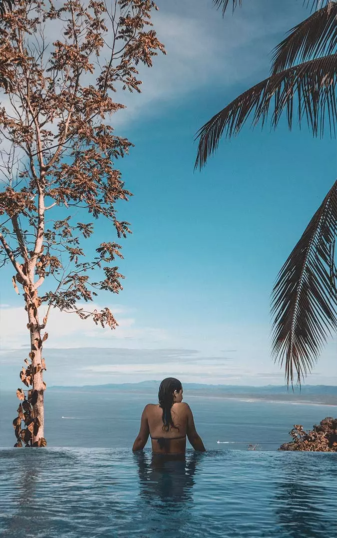 girl in infinity pool