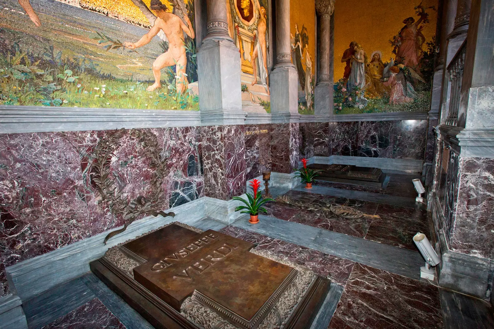 Tomb of Giuseppe Verdi and his second wife Giuseppina Strepponi