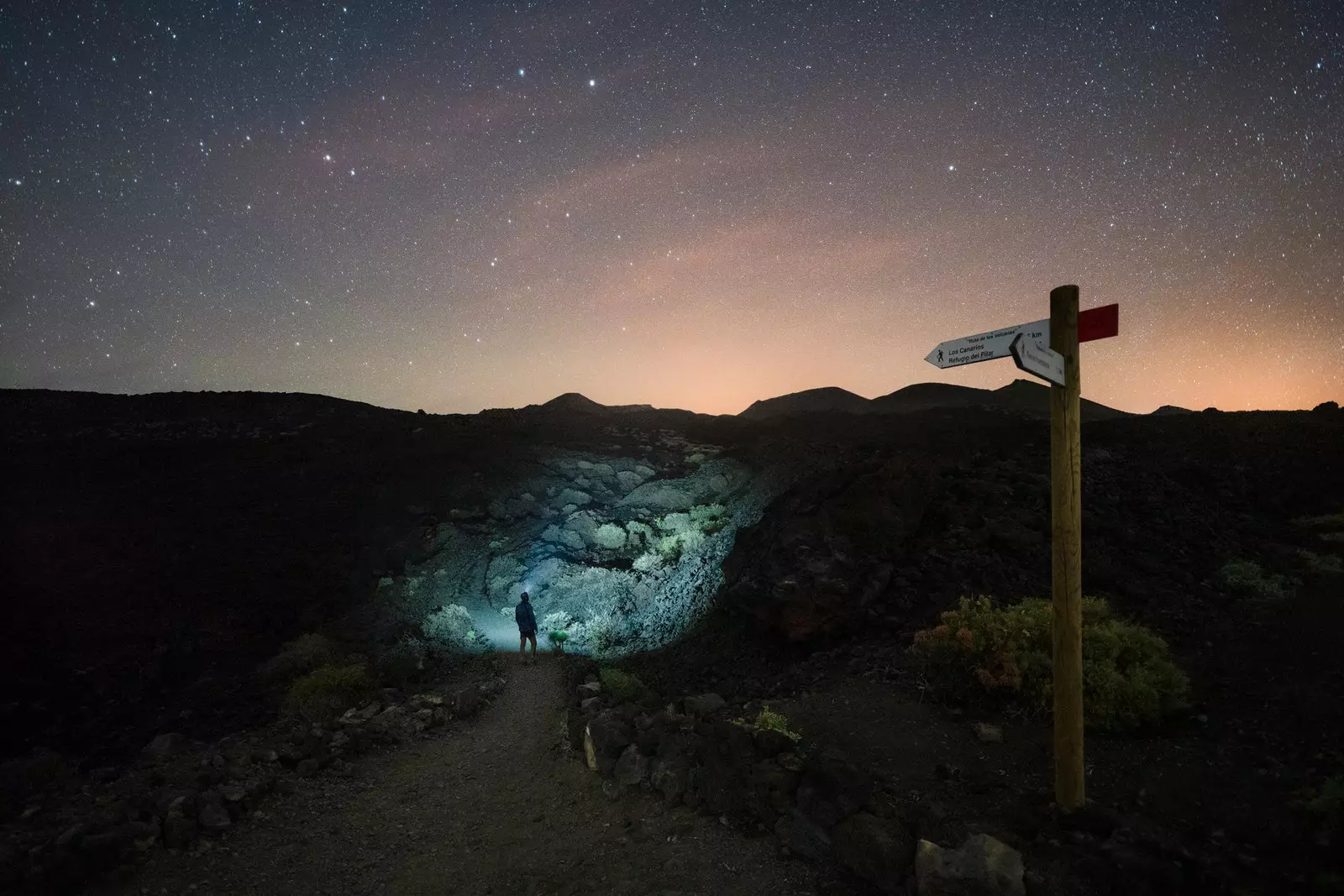 Vejen til vulkanernes rute i La Palma.