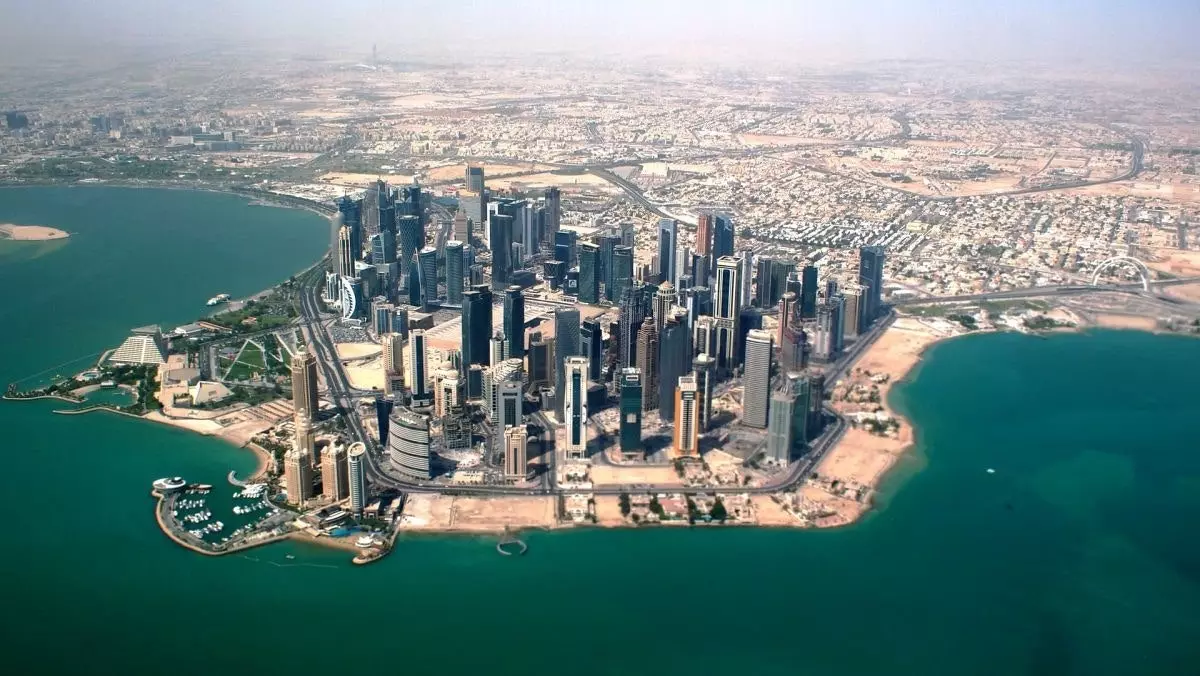 Flygfoto över Doha.