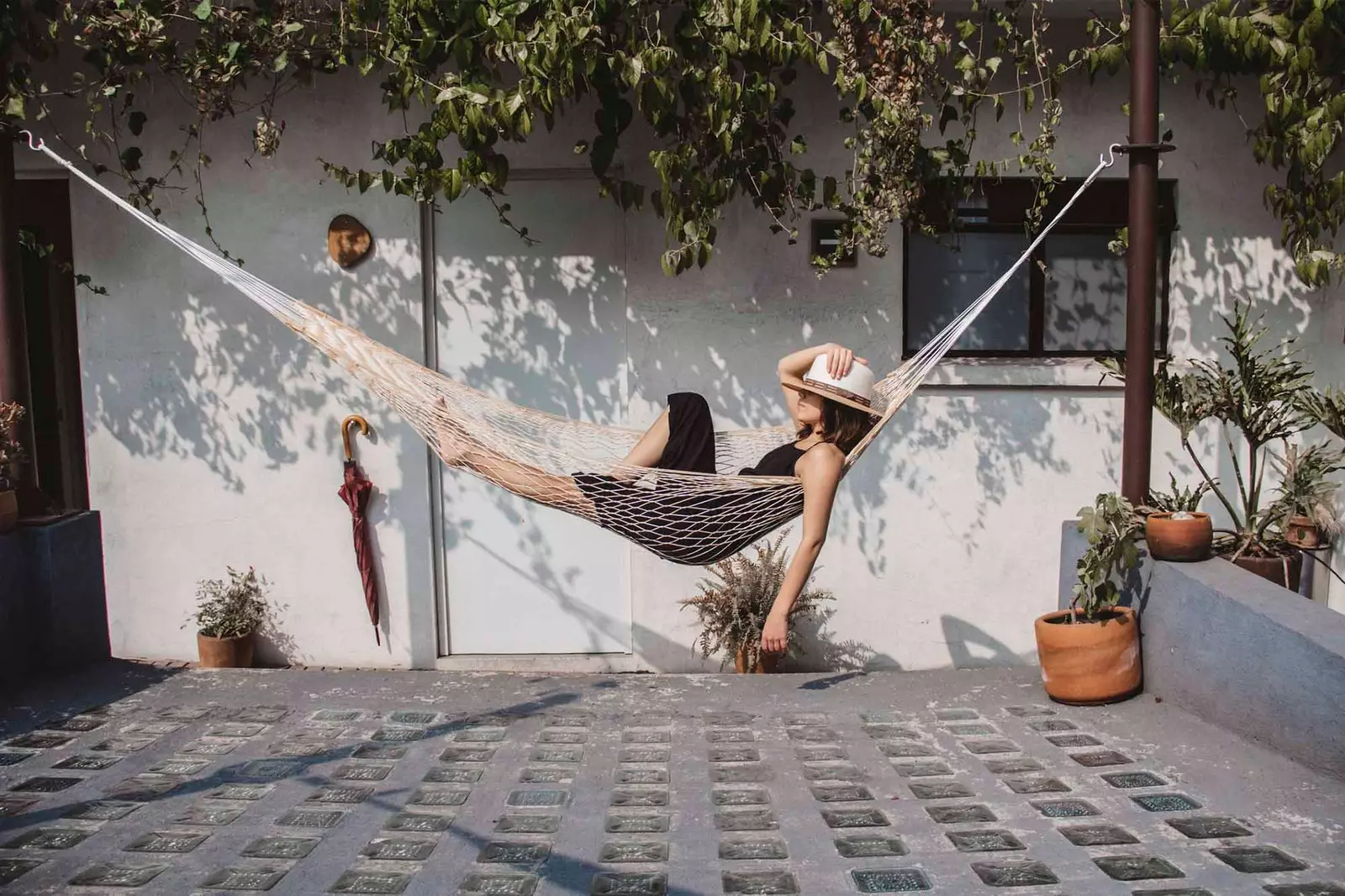 girl relaxing on sun lounger